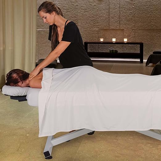EarthLite Ellora Electric Lift Massage Table, Flat Table Top, Made in USA, 30" x 73, Mystic Blue