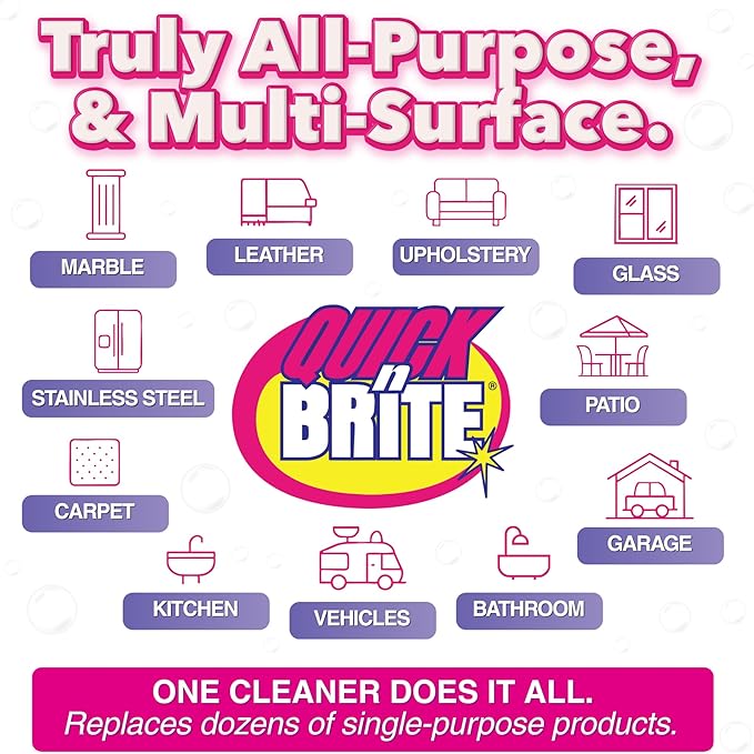 Quick 'n Brite Hardwater Stain Kit - 32oz All Purpose Cleaning Paste, Microfiber Towel, two Melamine Sponges, Scraper Tool