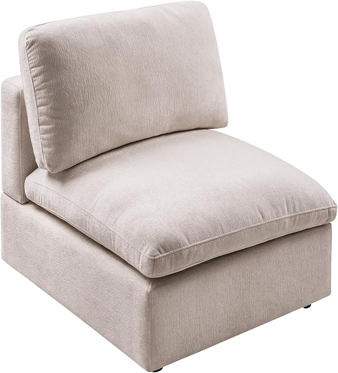 VANOMi Modern Upholstered Middle Module for Modular Sectional,Sectional Sofa Couch Accent Armless Chair, Chenille