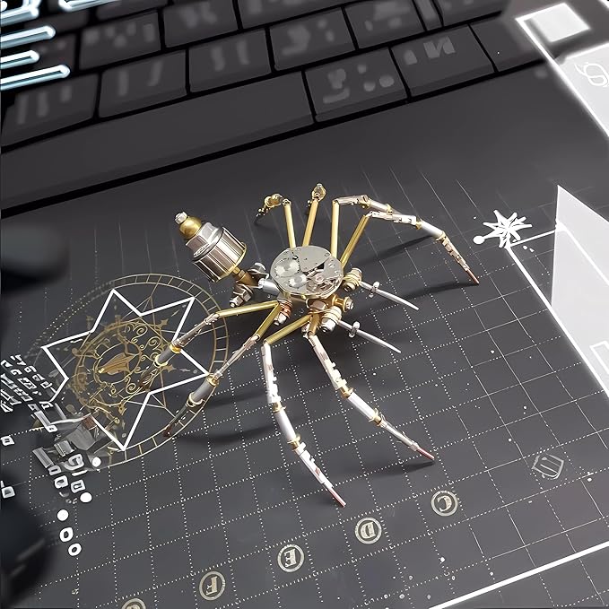 Mechanical Metal DIY 3D Spider Model Insect Brass Puzzle Assembly DIY Gift Craft Hobby for Men for Family and Friends(Mechanical Spider)