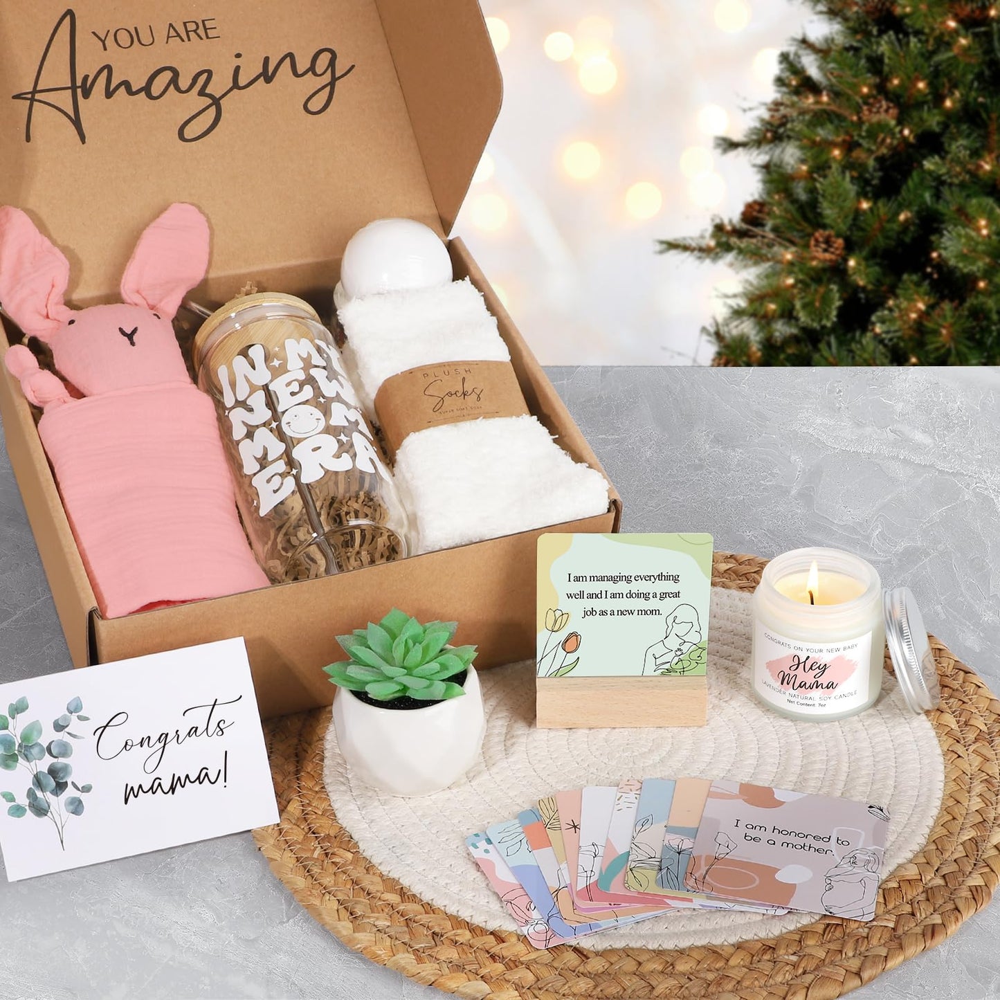 iAOVUEBY New Mom Gifts & Baby Girl Gifts, New Mom Care Package After Baby, Pregnancy Gifts for Expecting Mom to Be, Postpartum Gifts for Mom, First Time Pregnancy Birthday Christmas Gifts