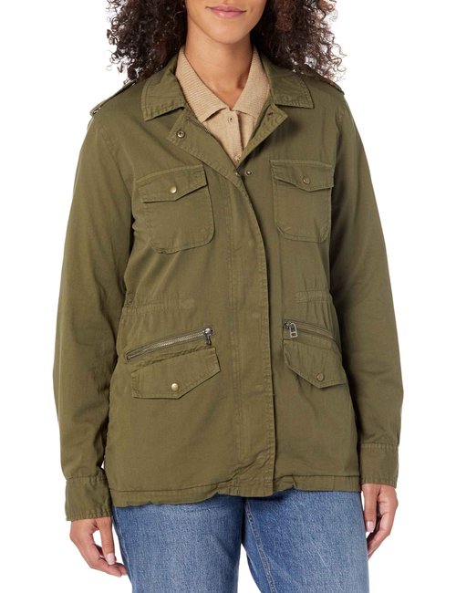 Velvet by Graham & Spencer Women's Ruby Cotton Twill Jacket, Hunter, X-Small Petite