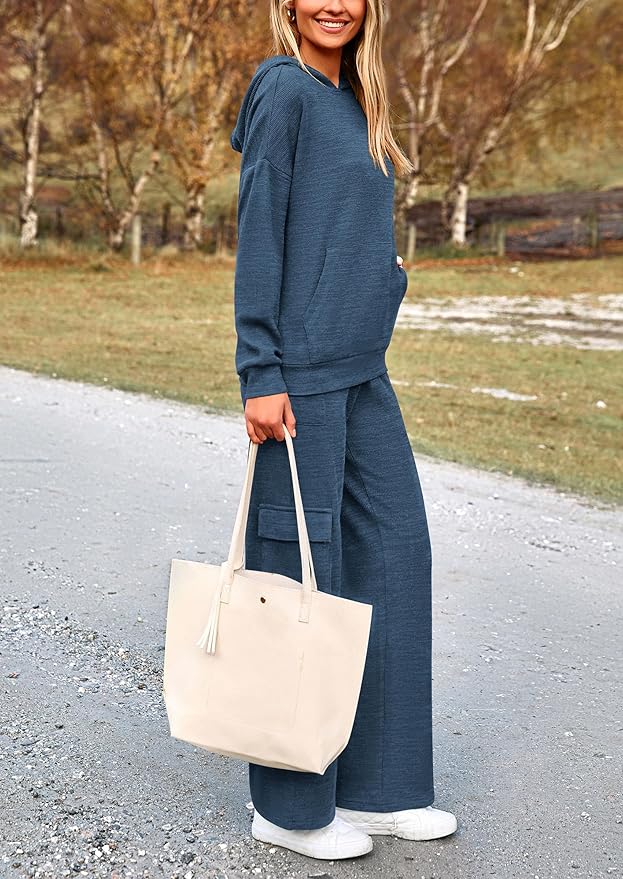 PRETTYGARDEN 2 Piece Sets for Women Fall 2026 Sweatsuits Outfits Lounge Matching Hoodie Set Travel Track Suits Winter Clothes