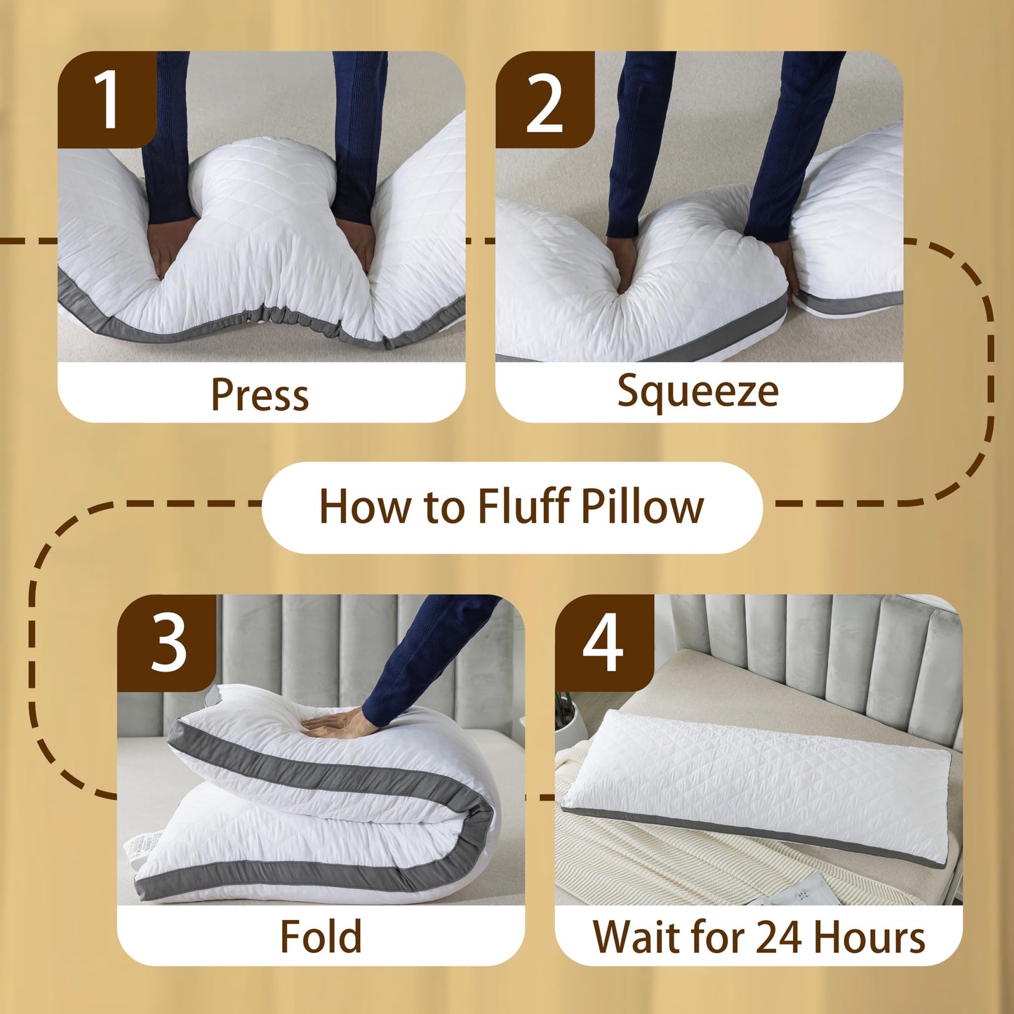 WhatsBedding Memory Foam Body Pillow with Removable Pillowcase-Fluffy Body Pillows for Adults -Large Long Bed Pillows for Sleeping - 20x54 inch, White