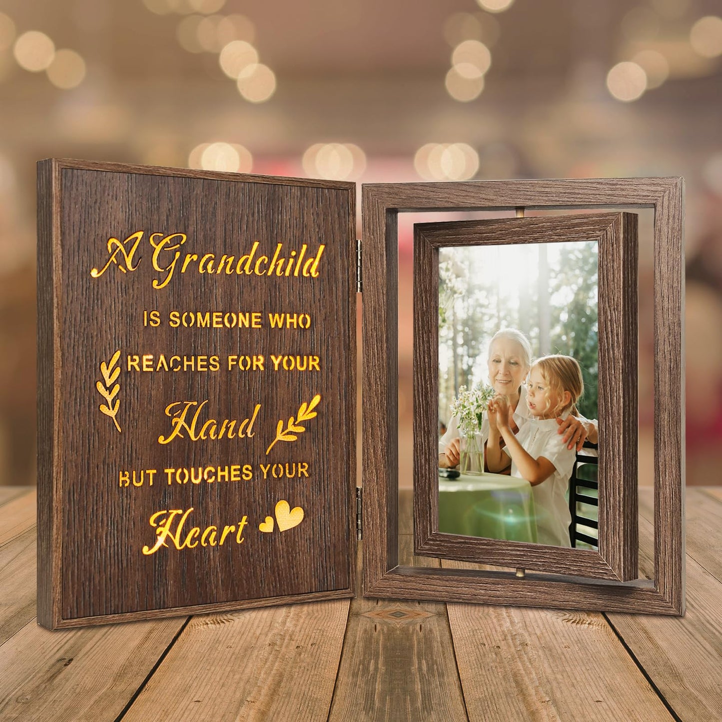 EYITUPC Light Up Grandparents Picture Frame - Grandma Grandpa Picture Frame for New Grandma Gifts, Grandparents Gifts, Mother's Day, Father's Day, Birthday