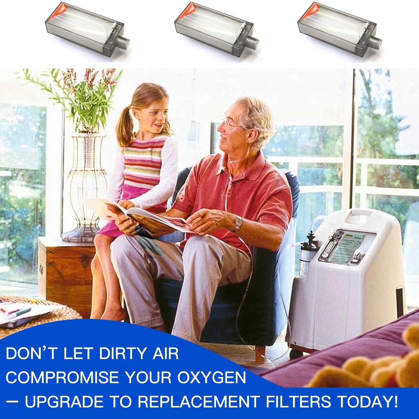 3-Pack Inlet Filter 1131249 for Invacare Perfecto Platinume,O2 Concentrator Intake Filter