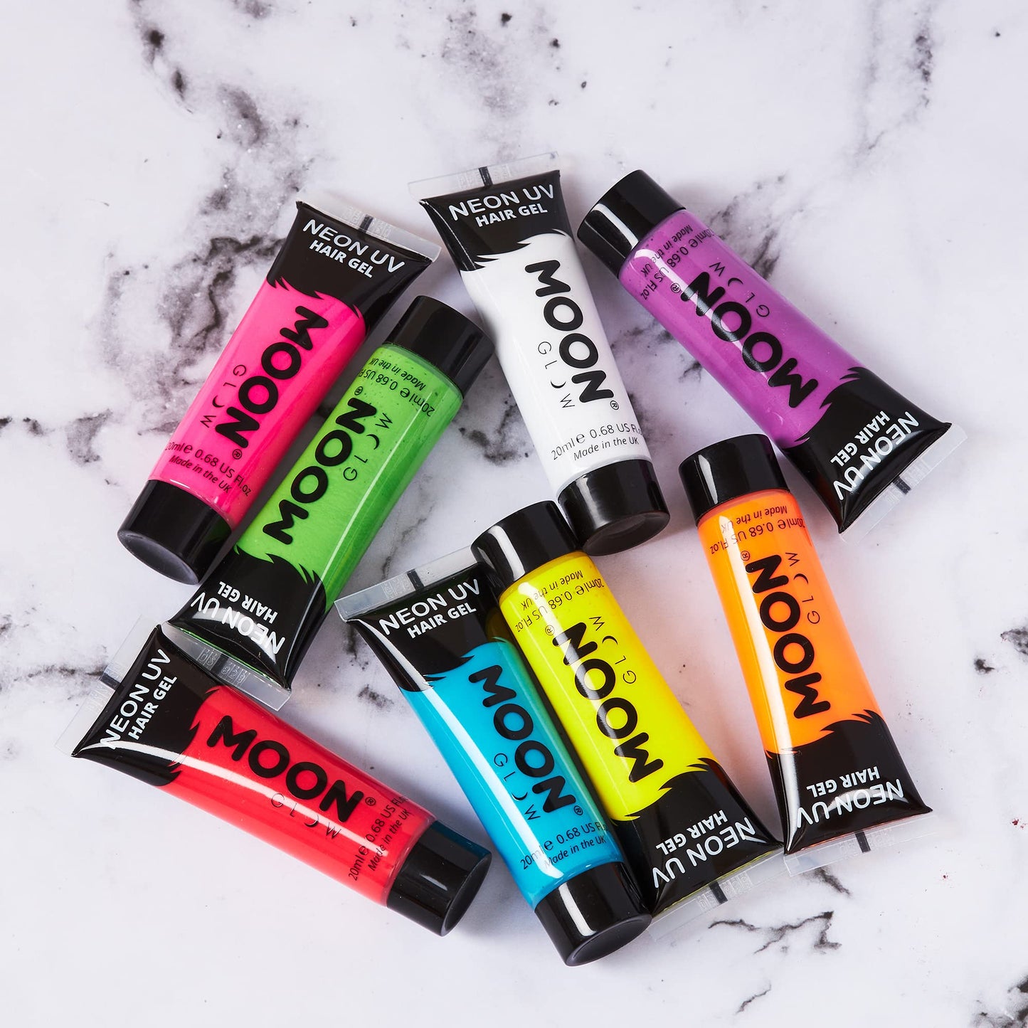 Moon Glow - Blacklight Neon UV Hair Gel - 0.67oz Intense Blue - Temporary wash out hair color - Spike and Glow!