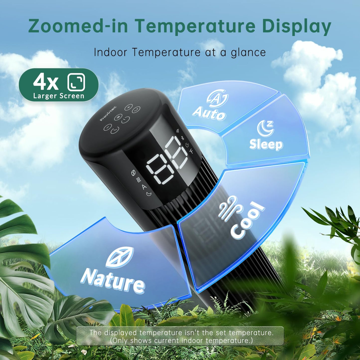 Provirtec Tower Fan For Bedroom 43 Inch With 120 Oscillating Quiet Cooling Tower Fan For Home, Stand Up Fan With Remote & App, S