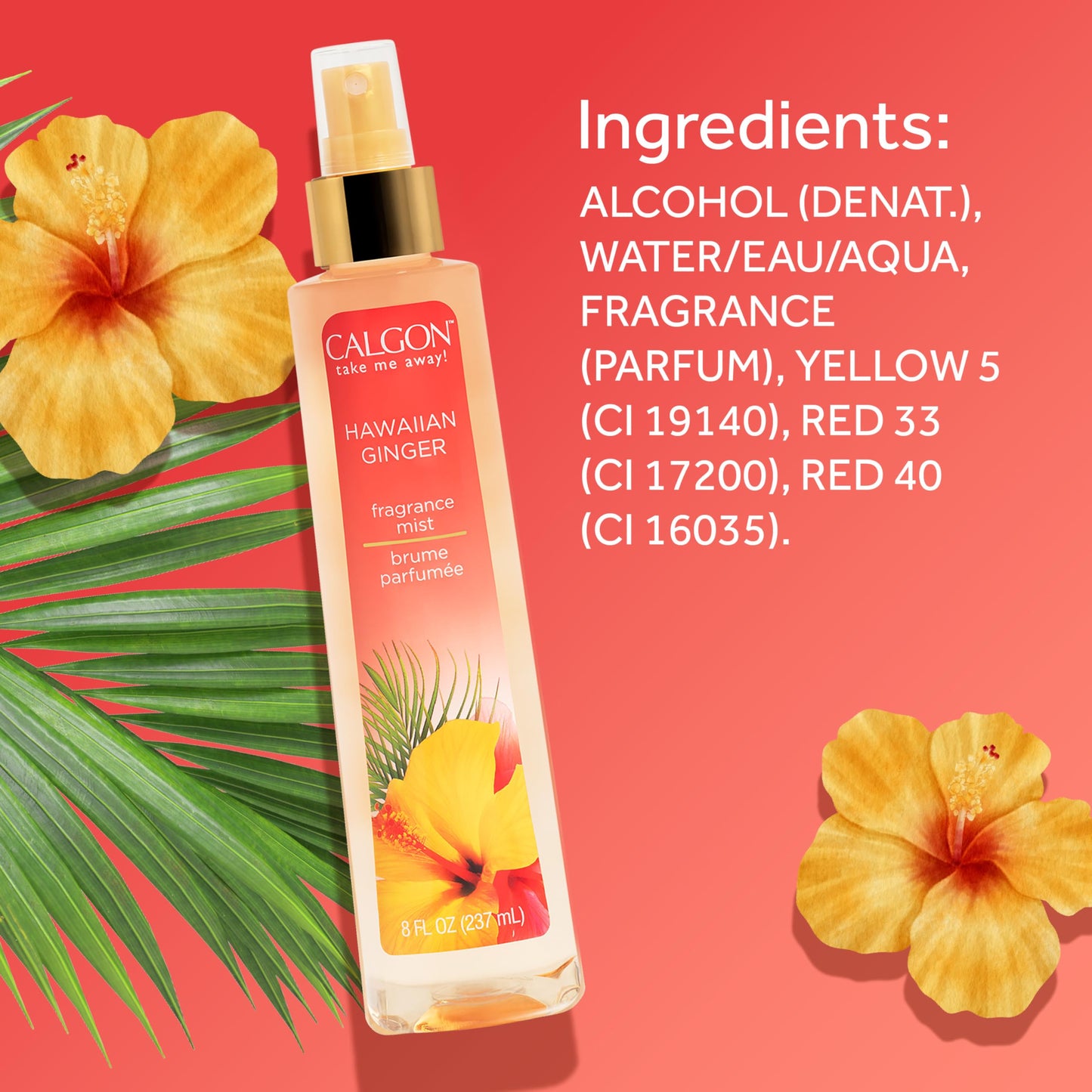 Calgon Fragrance Body Mist, Hawaiian Ginger, 8 fl oz