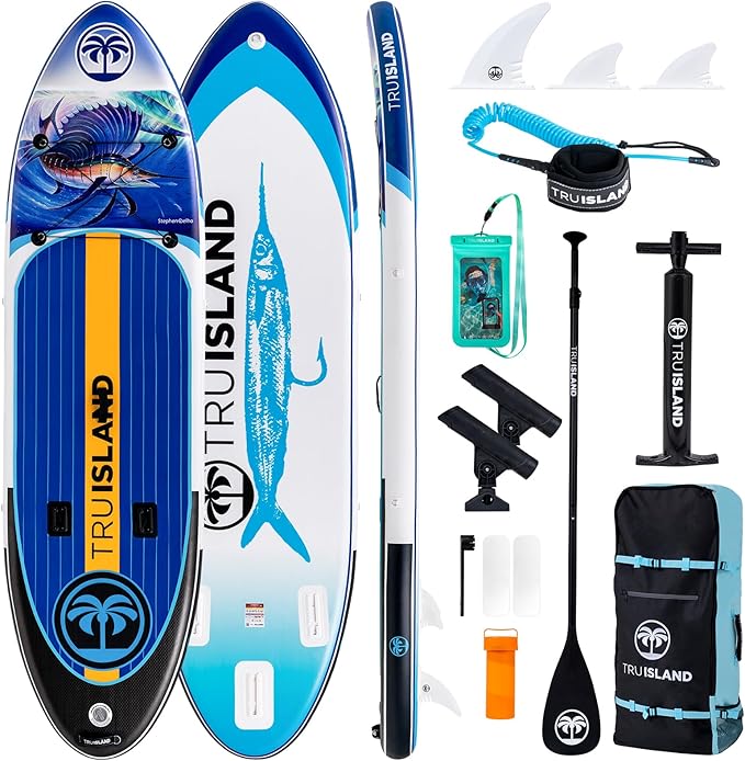 TRUISLAND Inflatable Paddle Board, Stand Up Paddle Board with Backpack, Non-Slip Thickened Deckpad, Waterproof Phone Case,...