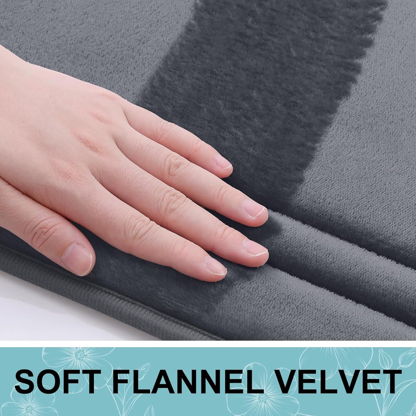 Grandaily Memory Foam Bath Mat Rug 70x24, Ultra Soft, Non-Slip and Absorbent Bathroom Rugs, Machine Wash Dry, Comfortable Bath Carpet for Bathroom Floor, Tub and Shower, Dark Grey