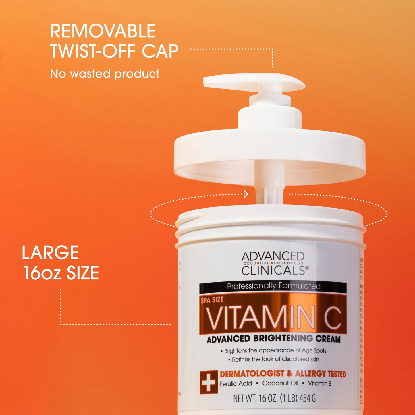 Advanced Clinicals Vitamin C Cream Visibly Brightening Body Lotion | Vitamin C Moisturizer Skin Care Body Cream For Women & Men