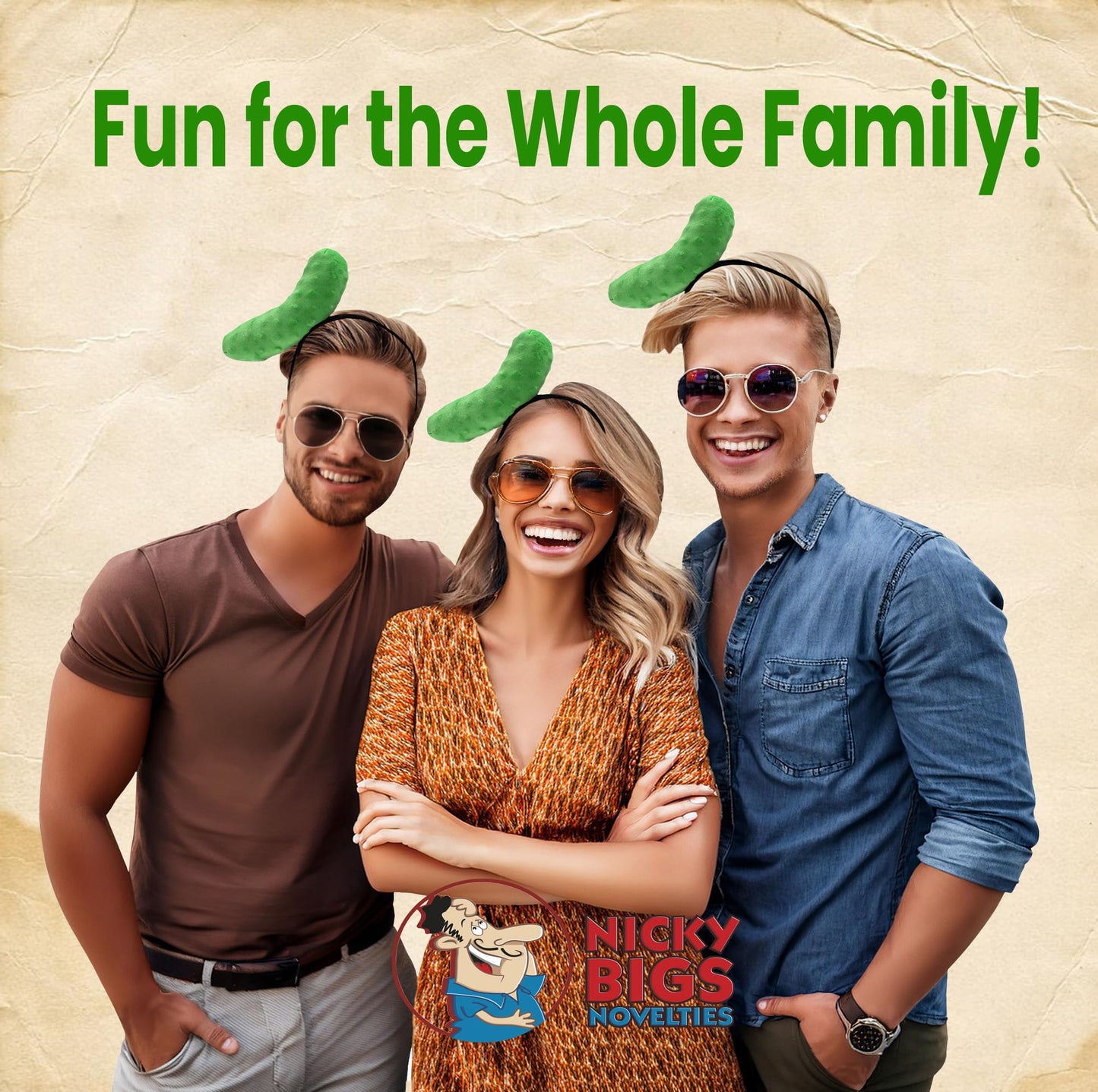 Nicky Bigs Novelties Adult Fun Mini Pickle Hat Cucumber Fruit Headband Novelty Food Hat Vendor Costume