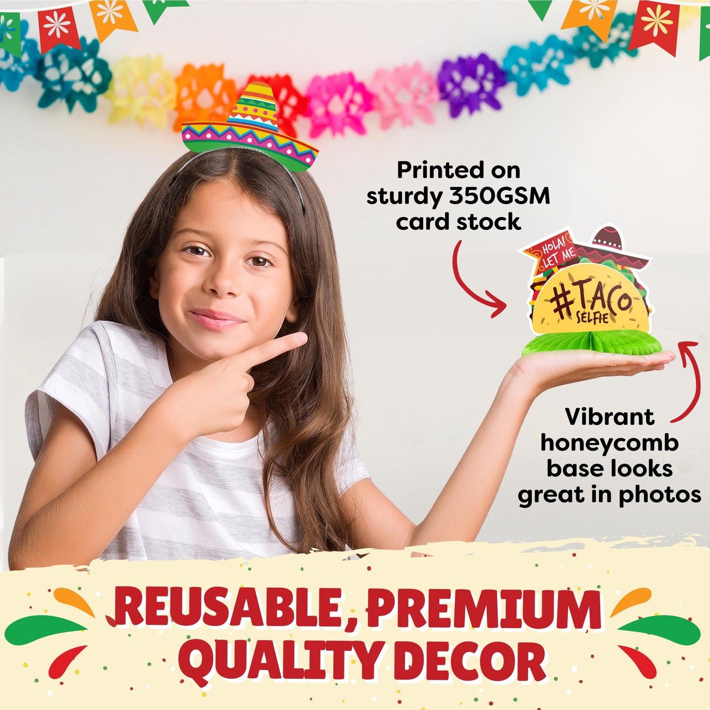 Mexican Party Cinco De Mayo Decorations - Mexican Table Centerpiece Set - Cinco De Mayo Fiesta Party Decorations Favors - 10 Pack - Fiesta Supplies Props