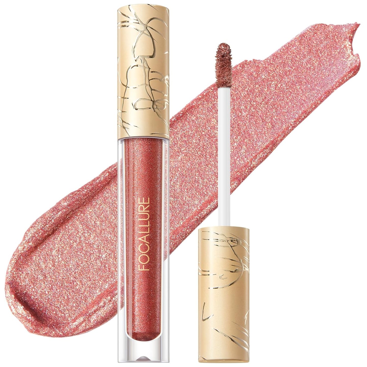 FOCALLURE Metallic Liquid Lipstick,Non Stick Cup Lip Gloss,High Impact Lip Color with Transfer-proof Wear,Long Lasting & Waterproof Lipstick Makeup for Women,Bad Romance