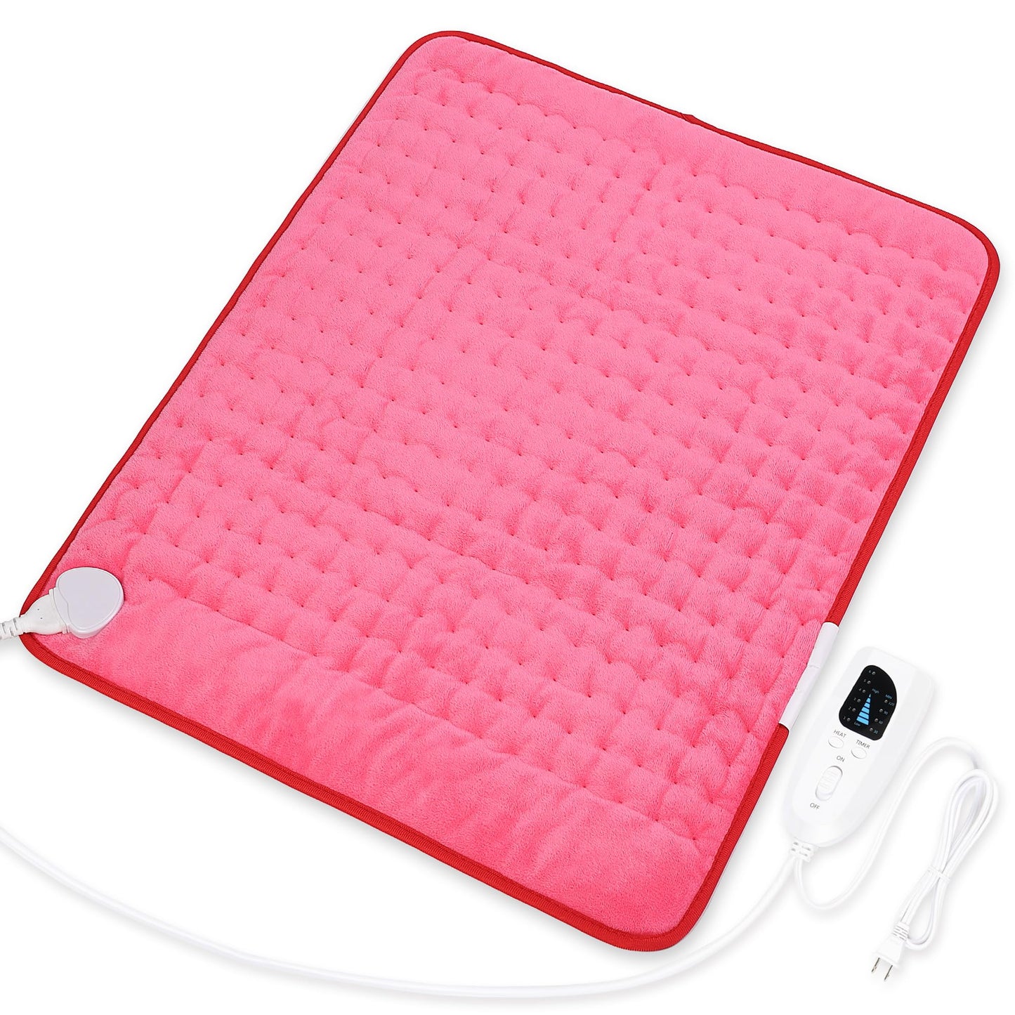 Deepsoon Heating Pad,Electric Heating Pads for Back,Neck,Abdomen,Moist Heating Pad for Shoulder,Knee,Arms,Legs,Dry/Moist Heat & Auto Shut Off,Christmas Gifts for Men and Women,Fuchsia,24x20 Inch