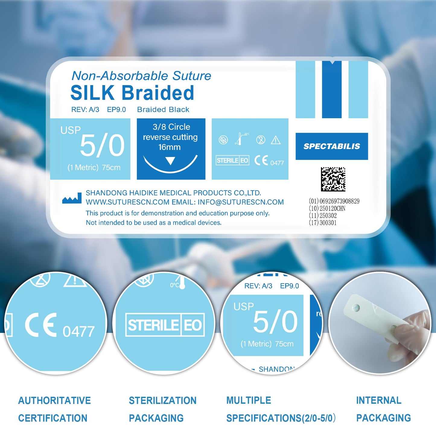 Spectabilis Suture Practice Thread and Needles for Medical Students Training Only (40 Mixed)