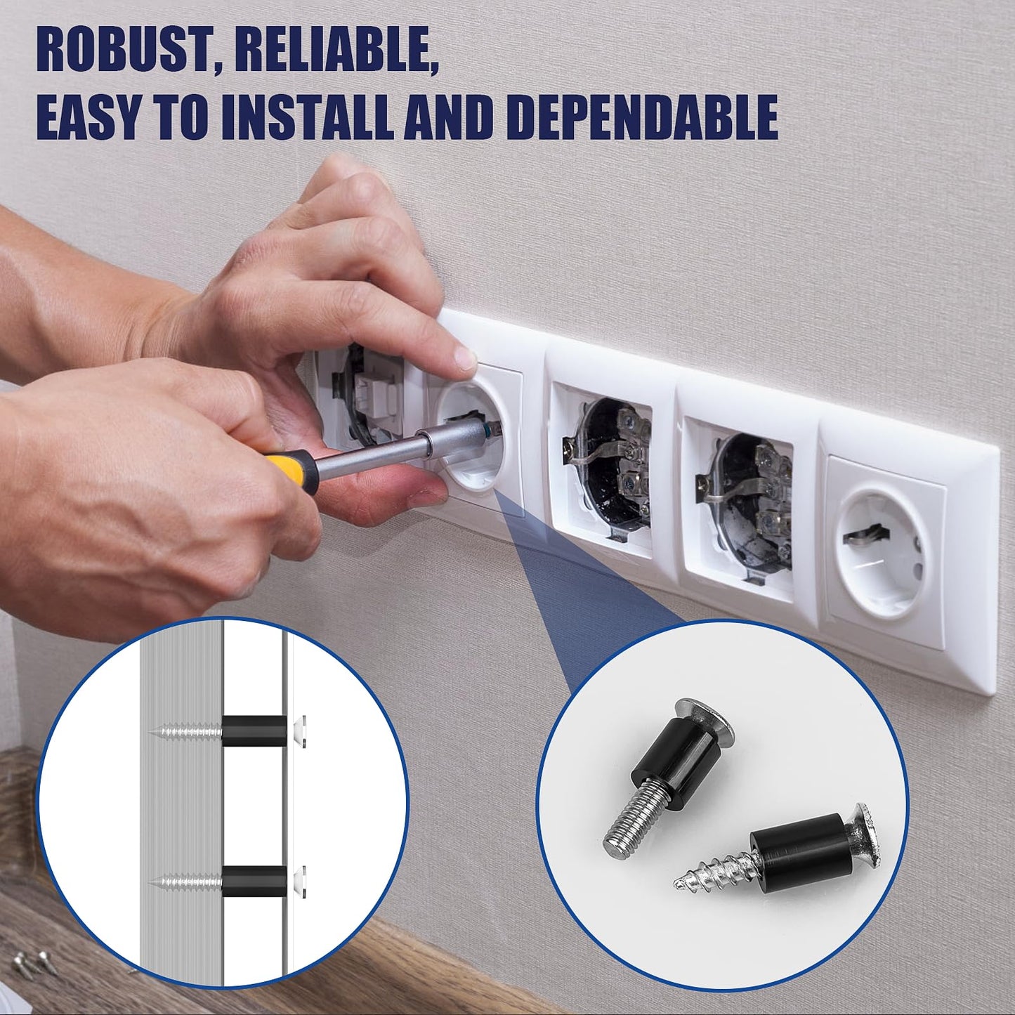 345 Pcs Black Nylon Electrical Outlet Spacers Kit - Non-Threaded Round Plastic Spacers for Switch & Receptacle Screws, Secure Fit Spacer Assortment for Outlet Installation