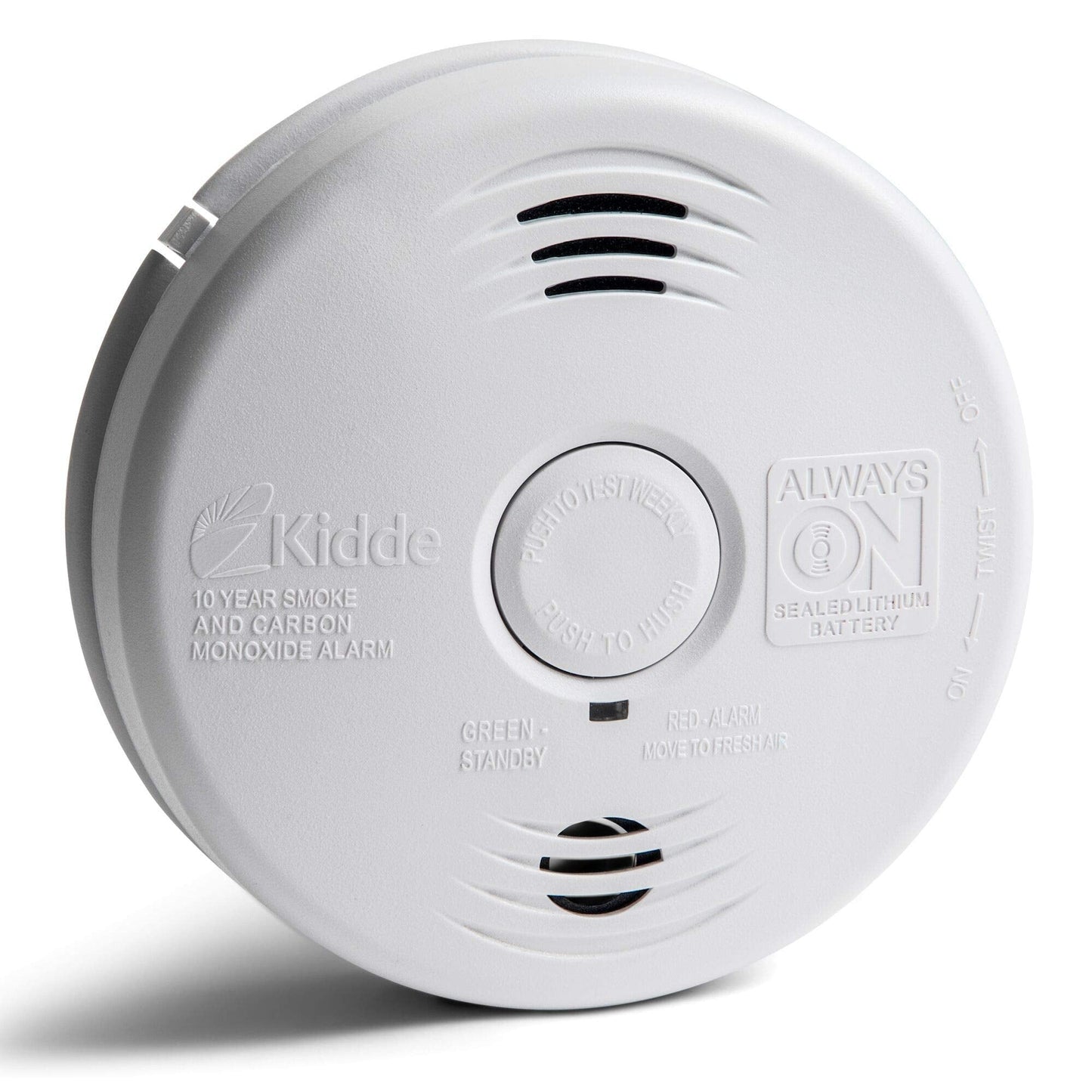 Kidde Smoke and Carbon Monoxide Detector Alarm with Voice Warning | Hardwired w/10 Year Lithium Battery Backup | Interconnectable | Model # i12010SCO, White
