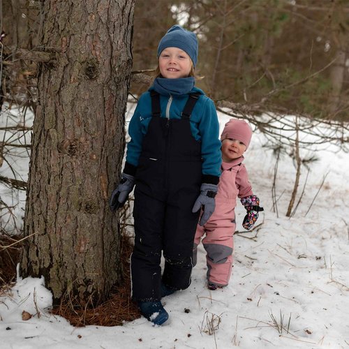 JAN & JUL Kids Snow Bib Pants Waterproof Ski Pants (Black, Size: 4T)
