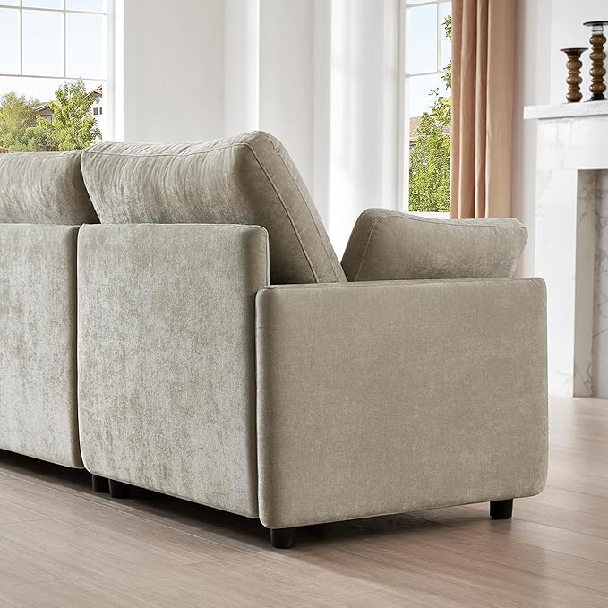 CHITA Modular Sectional Loveseat Sofa, Modern Cloud Couch for Living Room and Apartment, 2 Seat Extra Comfty Sofa, Removable Cover, Easy Assembly for Small Spaces, 73.6 Inch Width, Classic Taupe