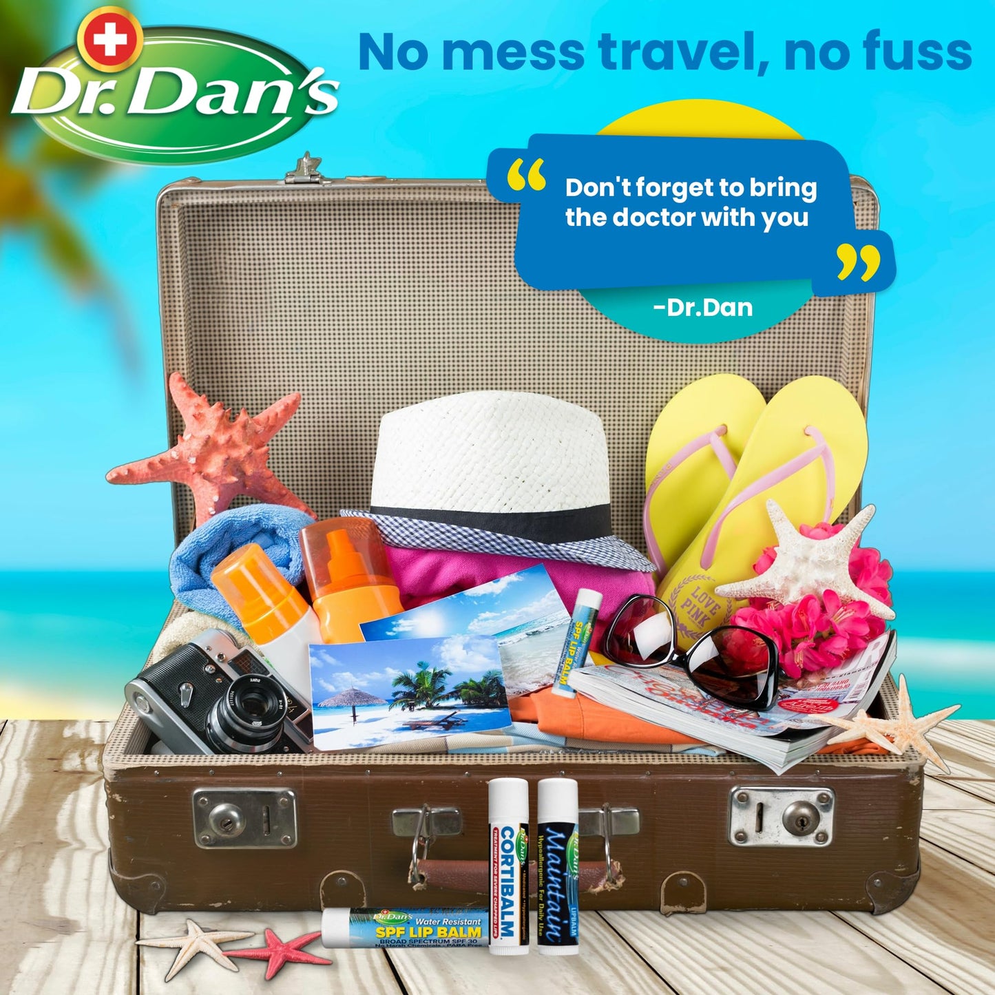 Dr. Dan's Complete Lip Care Kit - SunScreen SPF 30, CortiBalm for Chapped Lips, and Maintain Balm Moisturizer - Soothing Trio fo