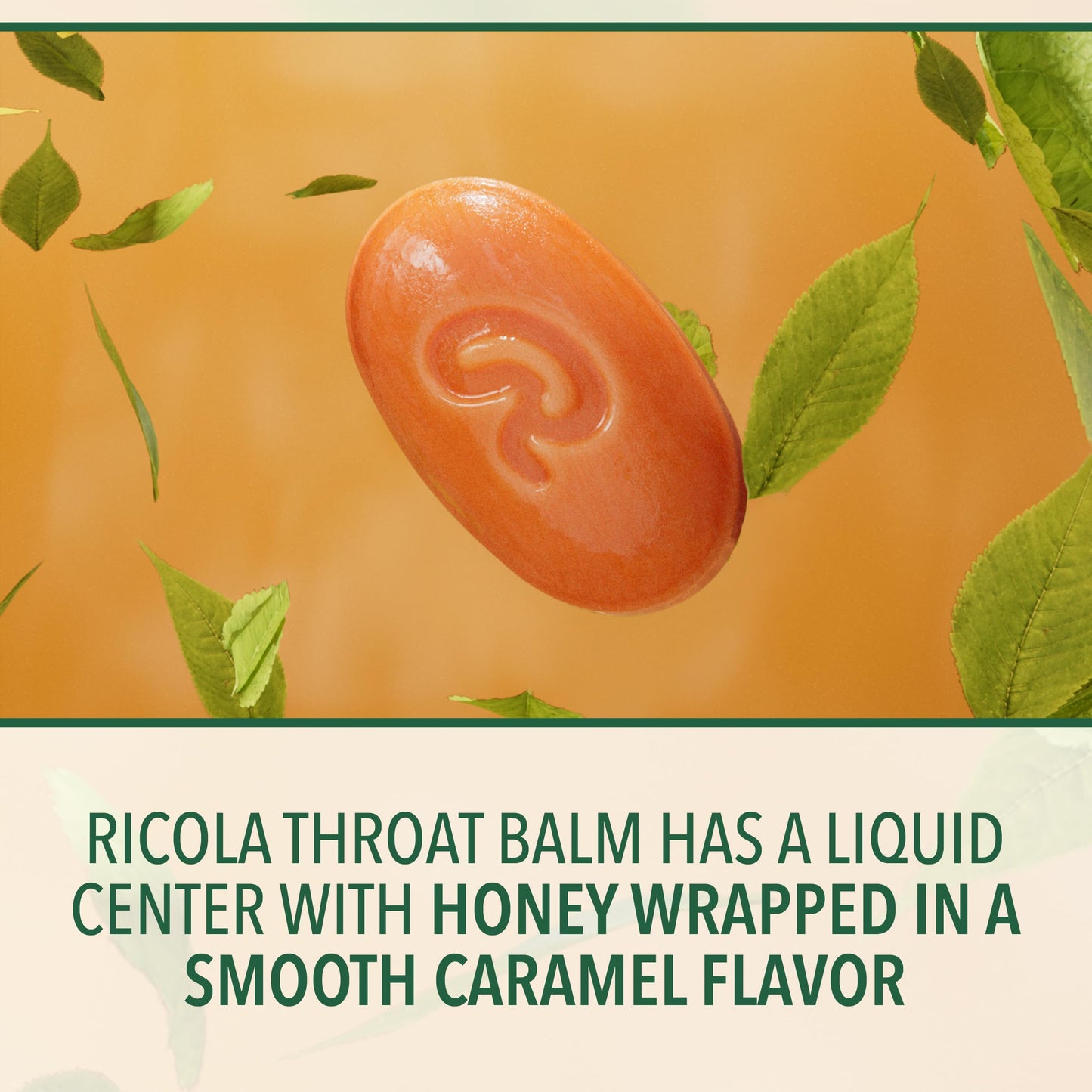 Ricola Throat Balm Caramel Throat Drops with Liquid Center, 34 Count (Pack of 4) Coat & Protect Your Throat, Daily Throat Relief & Protection, Oral Demulcent