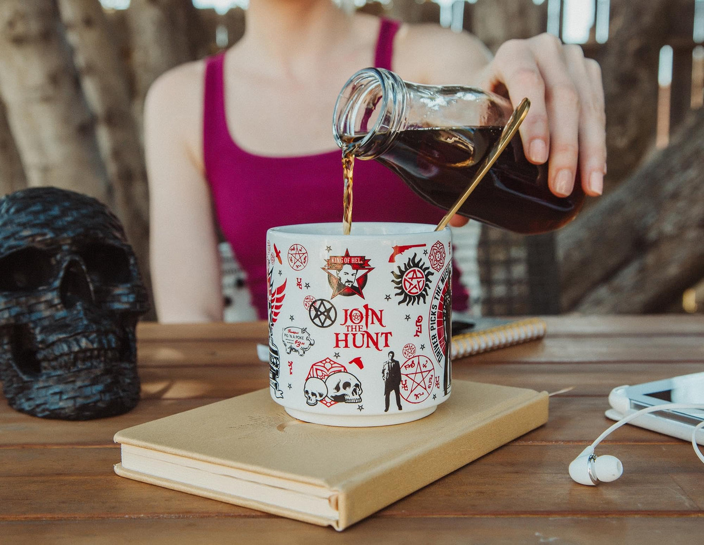 Supernatural "Join The Hunt" Single Stackable Ceramic Mug | Coffee Cup For Espresso, Tea, Cocoa | Holds 13 Ounces