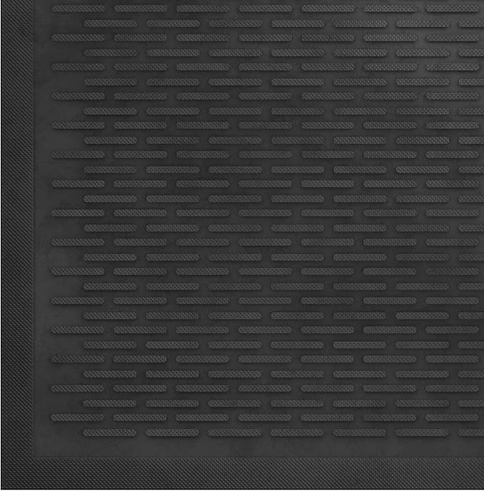 Sweet Home Stores Indoor/Outdoor Rug Ribbed Waterpoof Design Multi-Purpose Rubber Mat, Perfect for Kitchens, Entryways, Living Rooms, Office, 18" x 30", Charcoal
