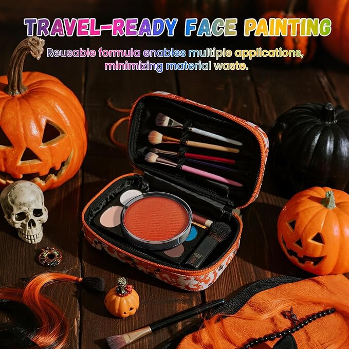 Orange-red Face Paint, Water Based Facepaint, Non Toxic Orange-red Body Paint, High Pigment Face Painting for Halloween, Easter, Themed Parties, Cosplay 1.06 Oz.