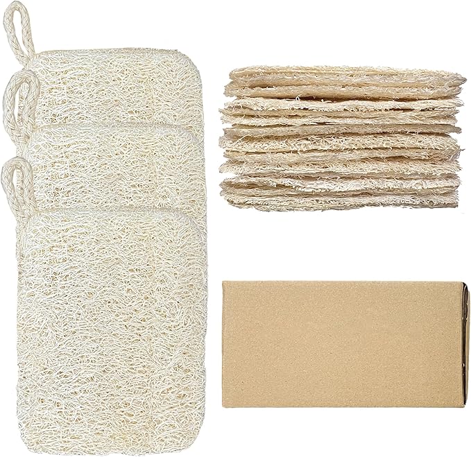 Natural Loofah Dish Sponge,Compostable, Kitchen Sponge,All-Purpose,Non-Toxic,Plant-Based,Eco-Friendly (Pack of 15)