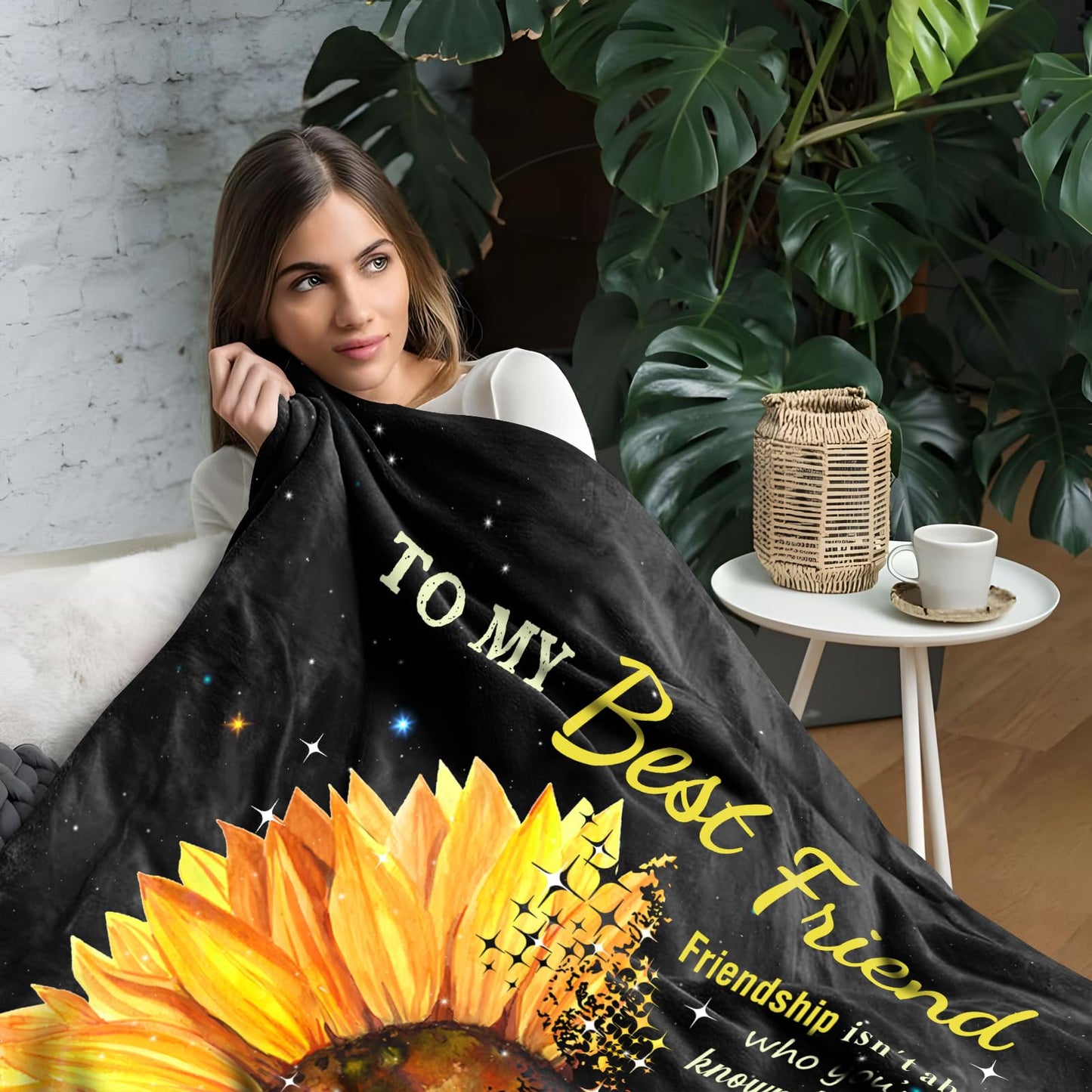 Guqklout Gifts for Best Friend Woman Female, Best Friend Birthday Gifts for Women, Besties Gift for Women, BFF Gift, Bestie Present Throw Blanket 60x50 Inch