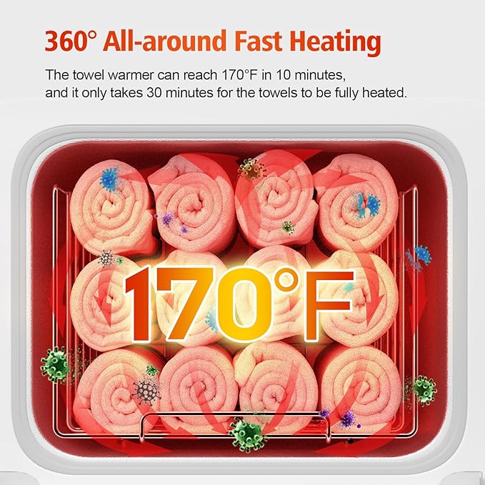Towel Warmer Cabinet, 8.5L Professional Small Hot Towel Warmer Heating Use for SPA, Massage, Salon, Barber and Home - Pink