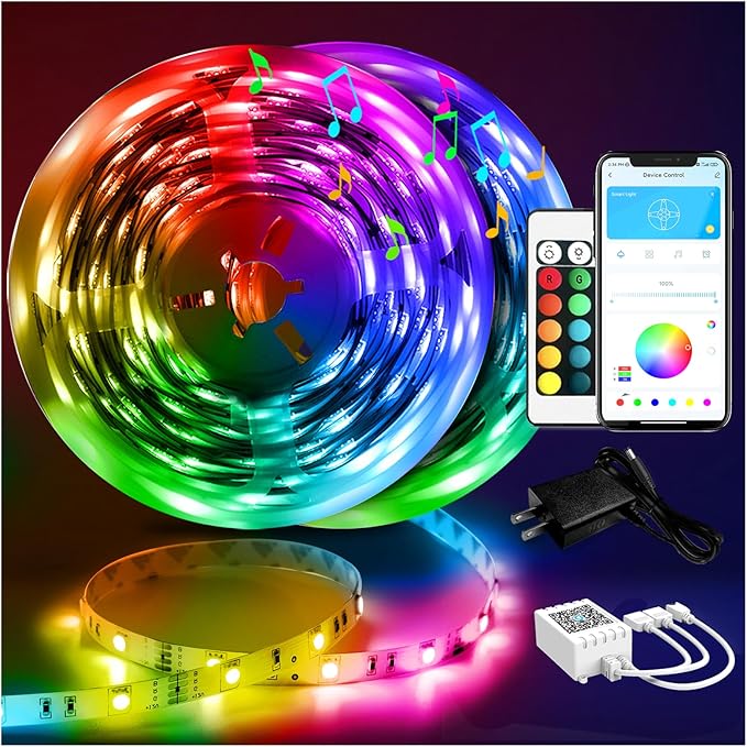 DAYBETTER Led Strip Lights 100 ft Smart with App Remote Control, 5050 RGB for Bedroom, Living Room, Home Decoration, Music...