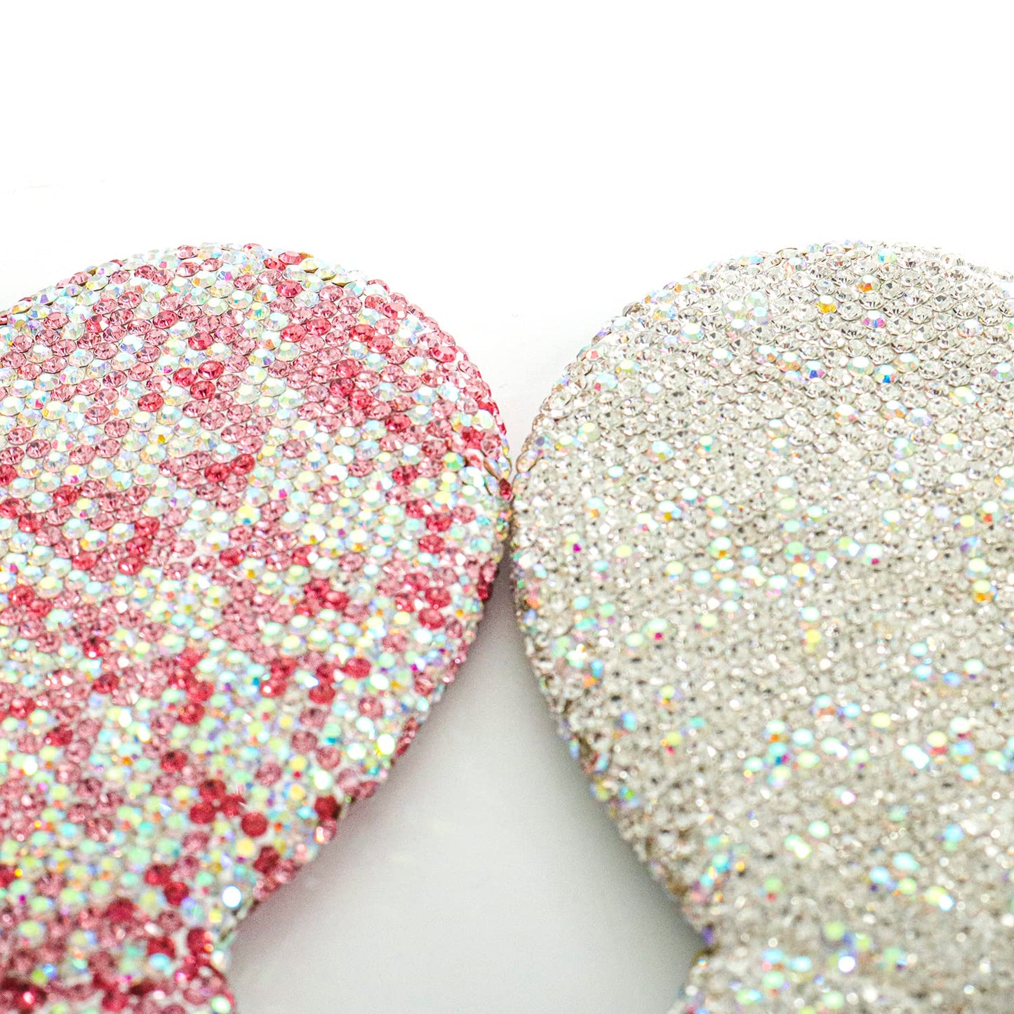 Wowagoga Sparkling Rhinestone Heart Shaped Handheld Mirror Heart Mirror Cosmetic Hand Mirror with Handle Cute Hand Mirror for Wo