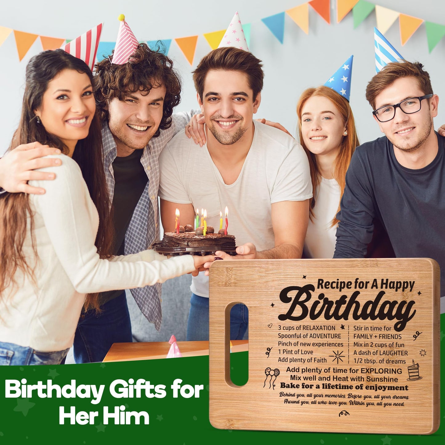 Birthday Gifts for Women Men,Best Friend Birthday Gifts for Her Him,Year Old Birthday Gifts for Women Friendship,Birthday Gift Ideas for Dad Mom Sister Girls,Happy Birthday Decorations Cutting Board