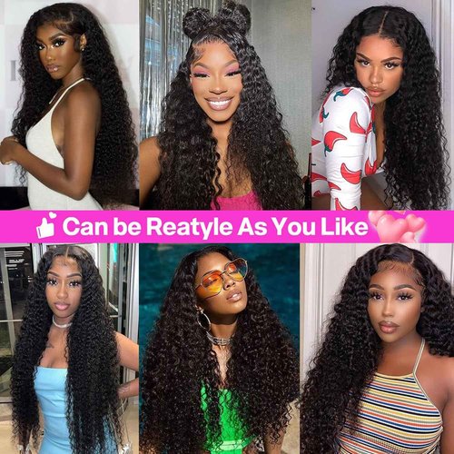 PXTPXT 360 Lace Front Wigs Human Hair Pre Plucked Deep Wave Lace Front Wigs Human Hair Wigs for Black Women with Baby Hair Natural Hairline Deep Culy 360 Full Lace Wigs 22 Inch
