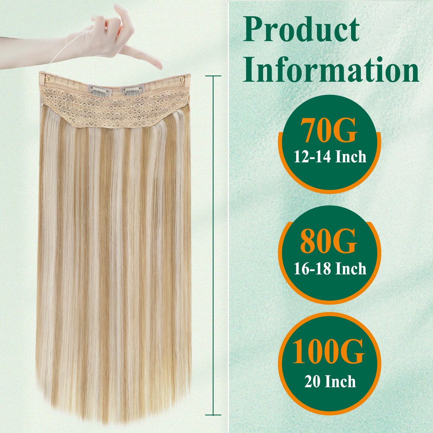 Easyouth Wire Human Hair Extensions Highlights Invisible Wire Real Hair Extension Honey Blonde Highlight Bleach Blonde Layered H