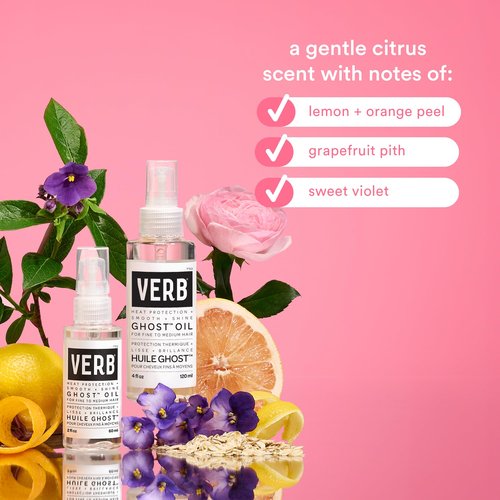 VERB Ghost Oil, 4 fl oz- Weightless Hair Oil for Fine to Medium Hair – Smooths Frizz, Adds Shine – No Parabens, Gluten or Harmful Sulfates (Pack of 2)