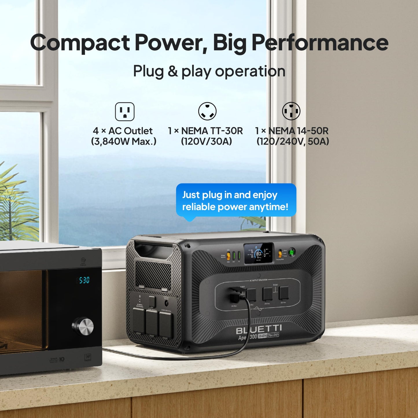 BLUETTI Apex 300 Solar Generator & 2 B300K, 8294.4Wh LFP Battery Backup with 6 3840W AC Outlets (7680W Surge), 120V/240V Dual Voltage Output, Modular Power for Home, RV and Emergencies