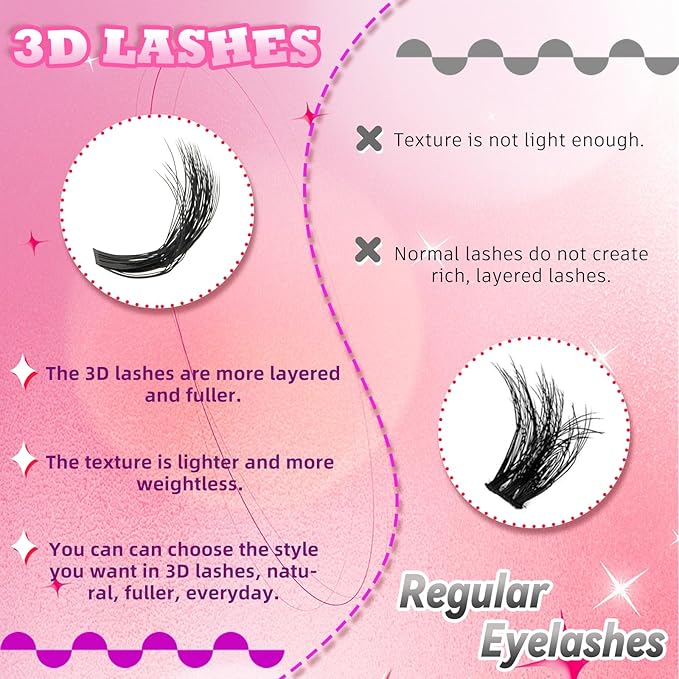FADLASH Lash Extension Kit 100D Lash Clusters D Curl Lash Cluster Kit DIY Eyelash Extension Kit with Lash Bond and Seal Lash Applicator Tool 3D Effect fluffy Cluster Lashes(100D Kit, Mix 12-18mm)
