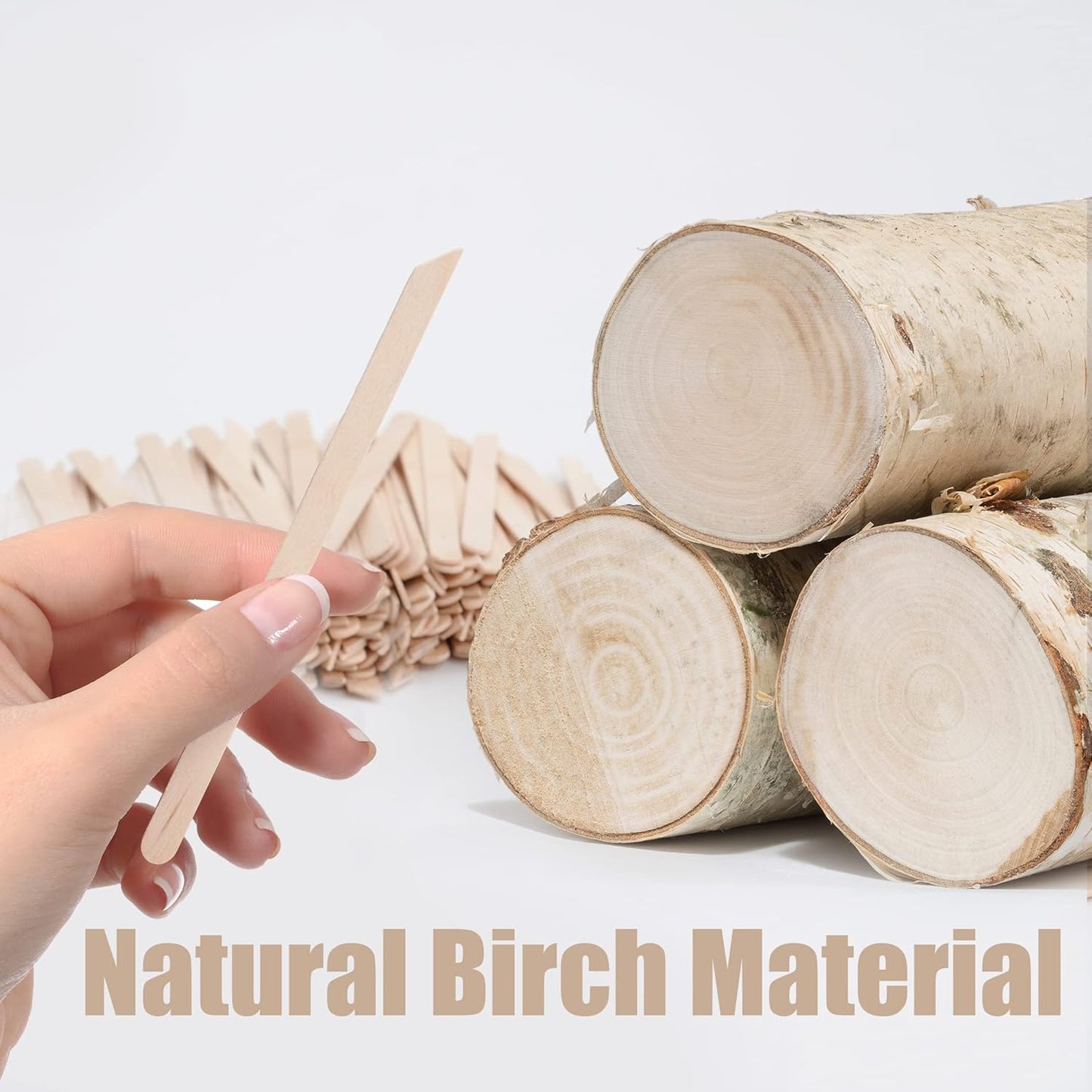 1200Pcs Wooden Wax Sticks Small Waxing Applicator Sticks Wax Spatulas Wood Craft Sticks for Hair Removal and Smooth Skin - Slanted & Round