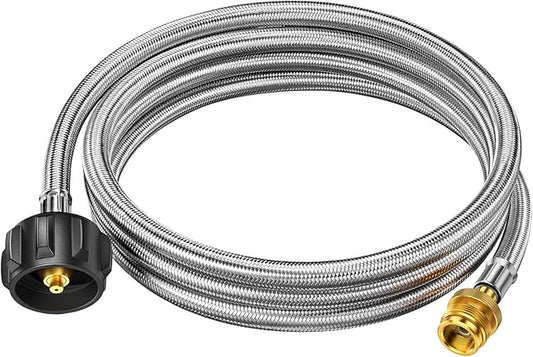 8ft Propane Hose Connects 1LB Portable Grill/Heater to 20lb Propane Tank, for Buddy Heater, Q Series Travel Grill/17&22” G...