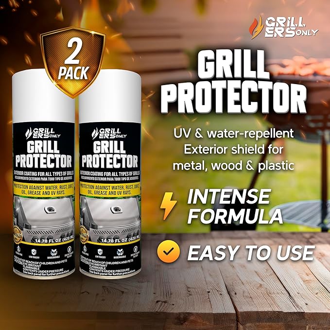 2-Pack Grill Protector Ceramic Coating 14.8 fl oz | UV & Water-Repellent Exterior Shield for Metal Wood & Plastic