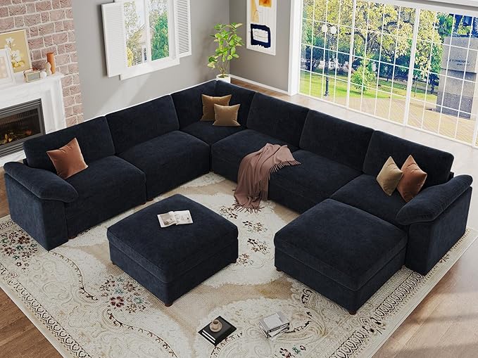 EASE MOOSE Modular Sofa,Oversized U Shape Sectional Modular Sofa,Wide Deep seat Sectional Sofa,FSC Certified Comfortable