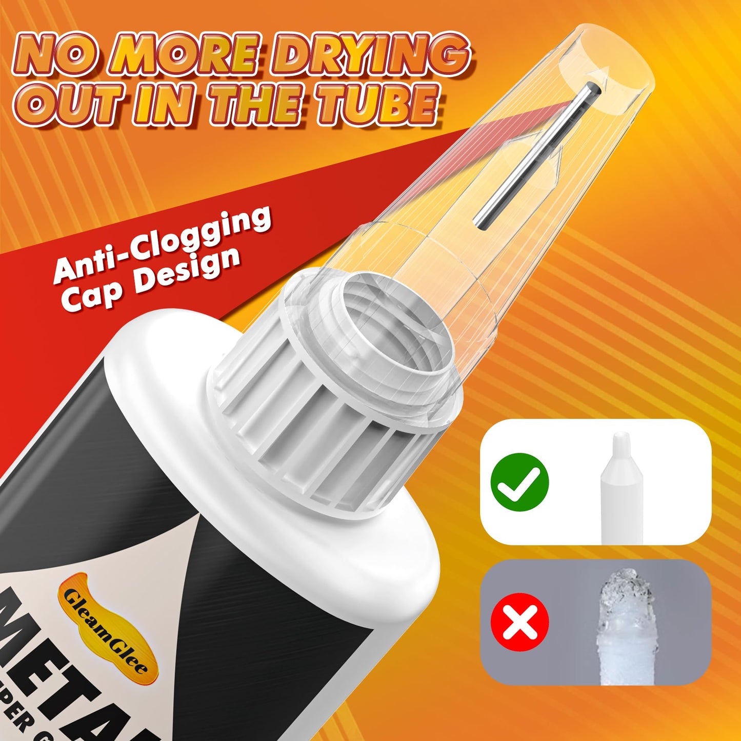 Super Glue for Metal and Stainless Steel 35g - Ultra Strong, Heavy Duty Waterproof, Heat Resistant, Quick-Dry, Clear Glue for Strong Bonding Between Metals, Other Materials, Jewelry Making