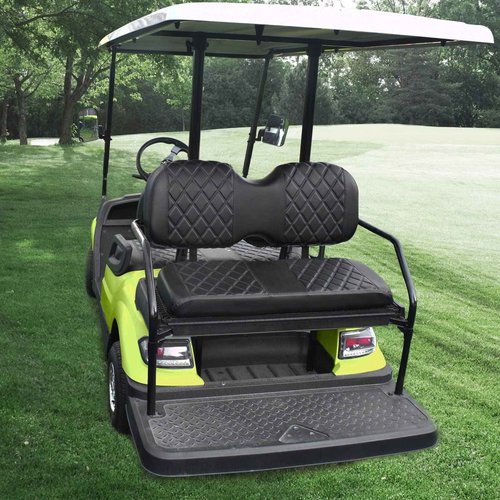 NOKINS Golf Cart Seat Cover Compatible With i40 i40L and Advanced EV, EV1 4, EV1 4L Model Aftermarket Rear Seat Kit, Vinyl Replace Rear Seat Cover Black Stitching
