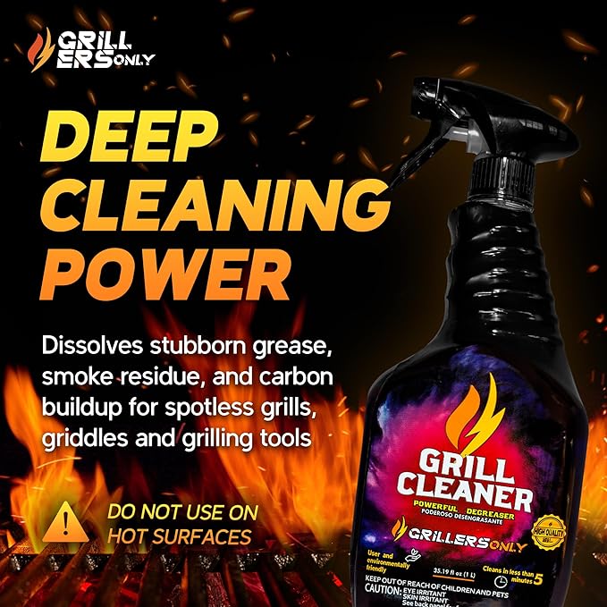 Grill Cleaner & Degreaser 35.2 fl oz | Heavy-Duty Cleaning Spray for BBQ Grills Griddles & Outdoor Kitchen Surfaces