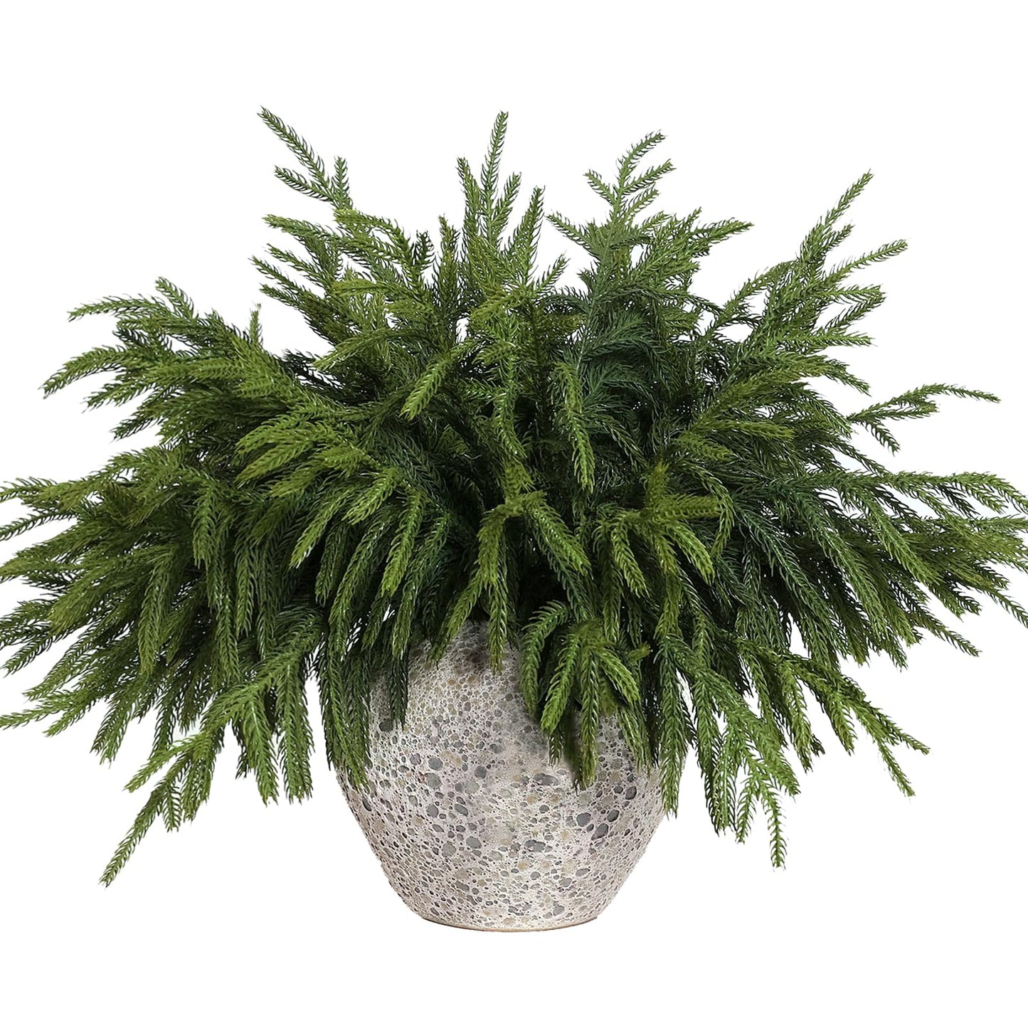 YXZZWL 16 Pcs 18 Inch Real Touch Artificial Norfolk Pine Branches, Faux Cedar Pine Stem Fake Greenery Pine Picks for Vase DIY Garland Wreath Home Decoration