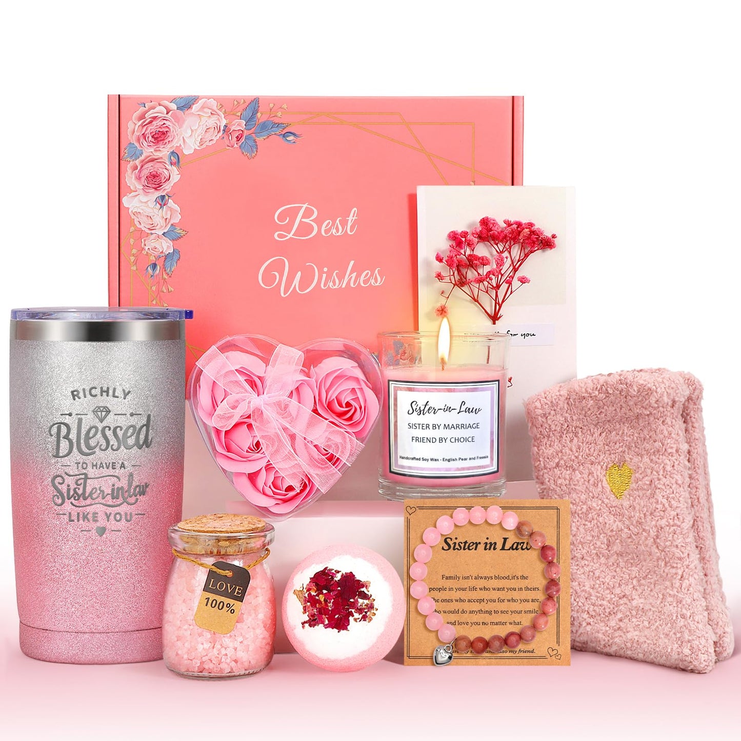 Sister in Law Gifts, Best Sister in Law Birthday Gifts, Mother's Day, Wedding Or Thanksgiving Day Best Gifts for Sister-in-Law, Sister-in-Law Spa Gift Basket Set